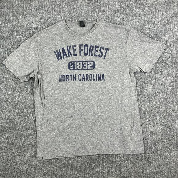 Gildan T-Shirt Mens Size XL Gray Wake Forest North Carolina Graphic Tee - Picture 2 of 8